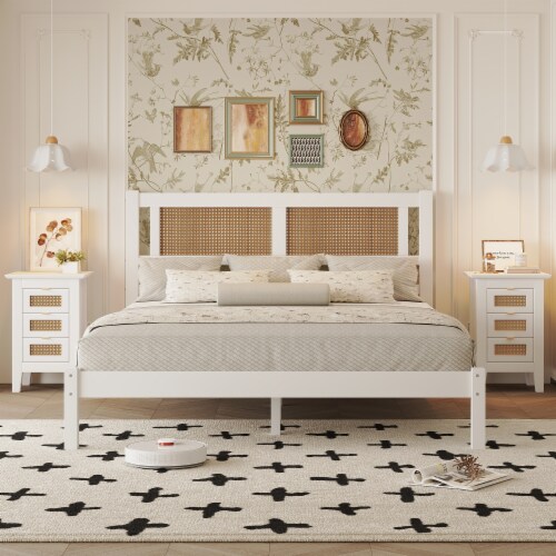 Queen bed set with headboard discount