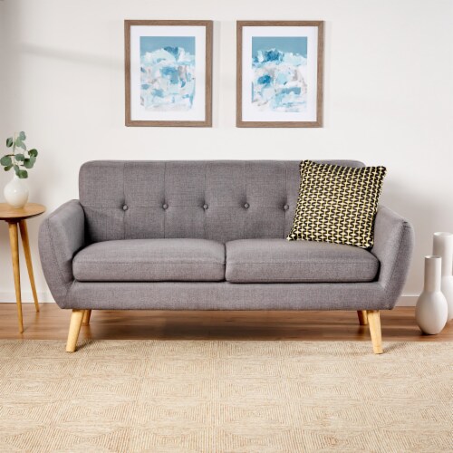 Simplie Fun Mid Century Modern Loveseat with Button Tufted Waffle Stitch Upholstery 1 count Gerbes Super Markets