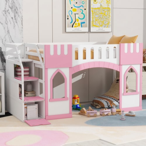 King size loft bed with stairs online