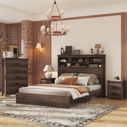Bedroom sets wood queen sales
