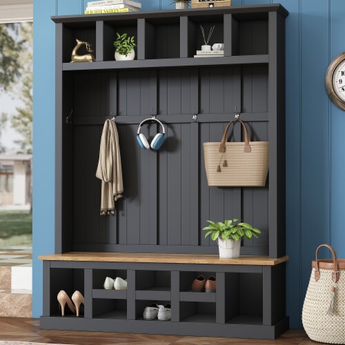 Hall tree with storage cubbies hotsell