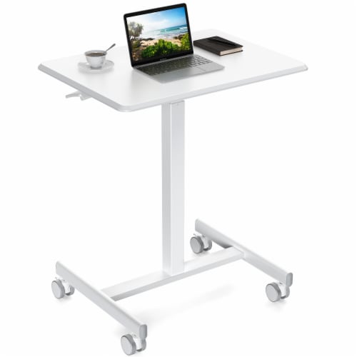 Simplie Fun Small Mobile Rolling Standing Desk Rolling Desk Laptop Computer Cart for Home 1 count Gerbes Super Markets