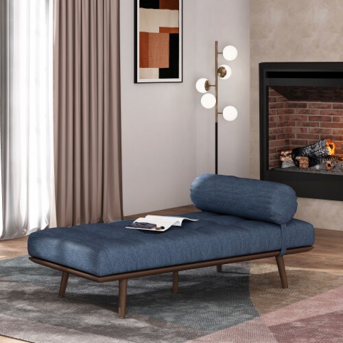 Simplie Fun Mid Century Modern Chaise Lounge with Button Tufted Upholstery and Bolster Pillow 1 count Pick n Save