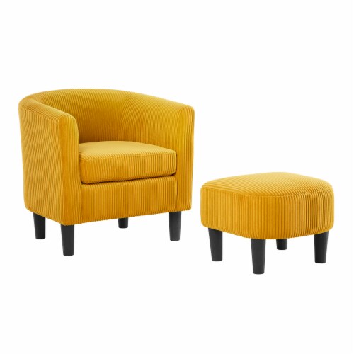 Yellow chair and ottoman discount