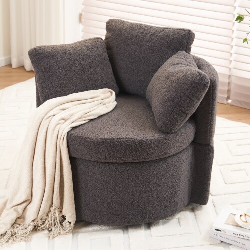 Simplie Fun Cozy Swivel Accent Chair with Storage and Throw Pillows 1 count Gerbes Super Markets