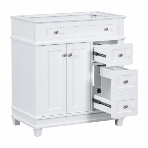 Simplie Fun Retro Style Bathroom Vanity with Ample Storage and 