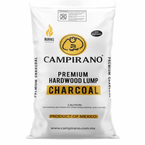 Campirano Premium Hardwood Black Lump Charcoal for Grill & Smoker, 40 lb Bag Perspective: front