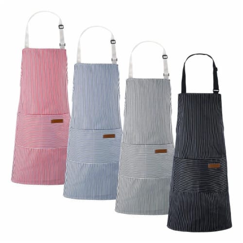4 Pcs Cooking Apron with Pockets Waterproof Soft Baking Apron Adjustable Bib Aprons for Women Perspective: front