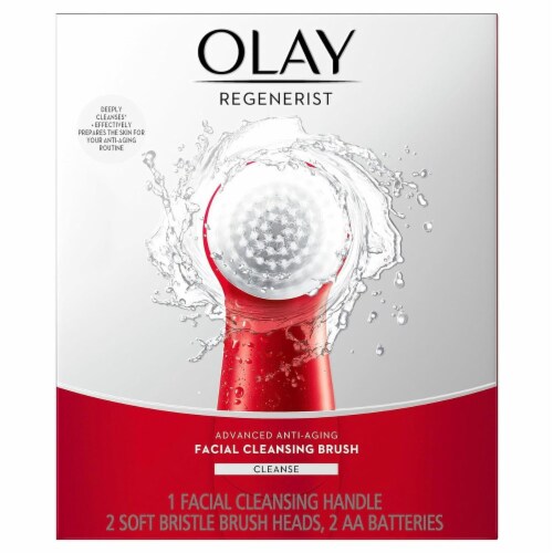 Olay Regenerist Facial Cleansing Brush with 2 Exfoliating Brush Heads Pack of 1 Perspective: front