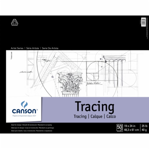 Canson Foundation Series 25-Pound Weight Tracing Paper - 50 Sheets Perspective: front
