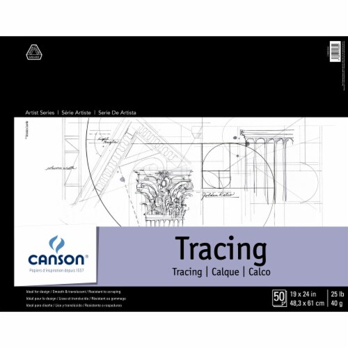 Canson Foundation Series 25-Pound Weight Tracing Paper - 50 Sheets Perspective: front