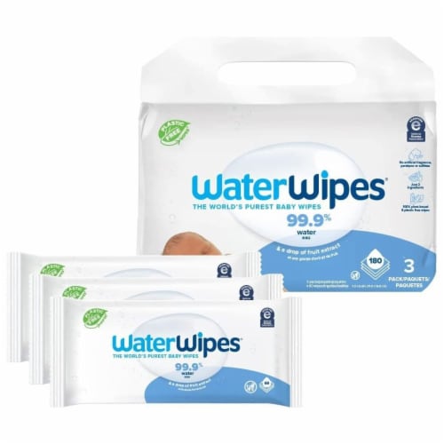 WaterWipes Plastic Free Original Baby Wipes 60 Count Pack of 3 60