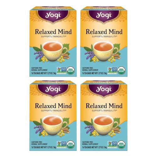 Yogi Relaxed Mind Tea - 16 Bags - Calming Organic Herbal Blend with Ashwagandha & Lavender Perspective: front