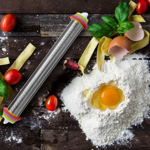 Adjustable Stainless-Steel Rolling Pin Perspective: front