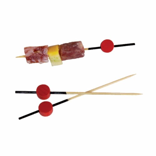 PacknWood 3.15 In. Atami Bamboo Pick Black End With Red Bead- Pack Of 2000 Perspective: front