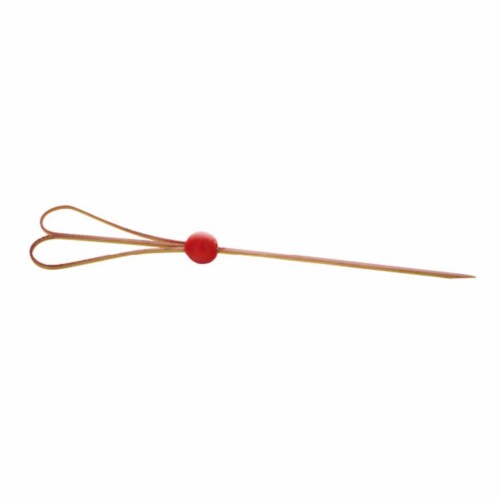 PacknWood 5.9 In. The Heart Bamboo Pick With Red Ball- Pack Of 1000 Perspective: front