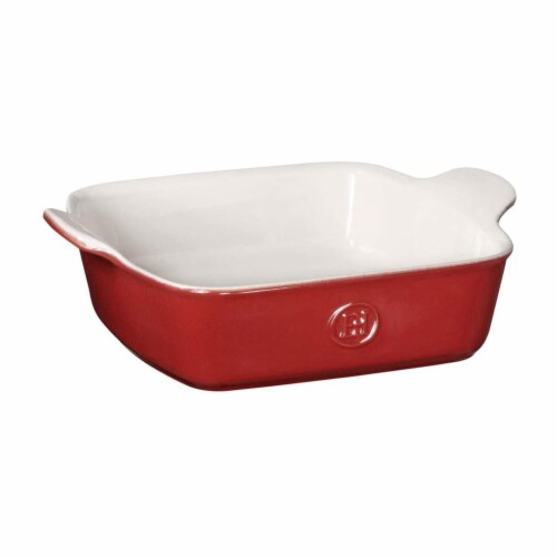 Emile Henry USA Modern Classics 8-Inch Square Ceramic Baking Dish - Rouge Red Perspective: front