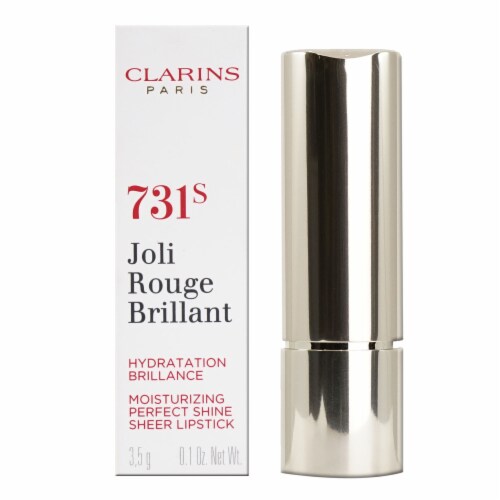 Clarins Joli Rouge Brilliant 731S Roseberry Sheer Lipstick 0.1 OZ Perspective: front
