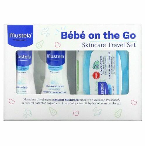 Mustela Bebe On-The-Go Travel Set - Baby Skin Care & Bath Time Gift Set -  Natural &, 3 Count - Fry's Food Stores