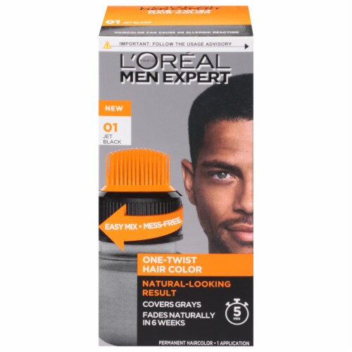 L'Oreal Paris Men Expert 01 Jet Black One-Twist Permanent Hair Color, 1 ct  - Fred Meyer