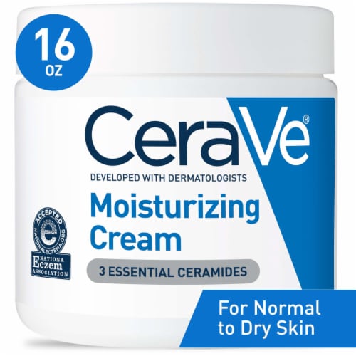 CeraVe Moisturizing Cream, Face Moisturizer & Body Lotion For Normal To Dry Skin Perspective: front