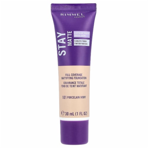 Rimmel Stay Matte 101 Porcelain Ivory Liquid Mousse Foundation Perspective: front