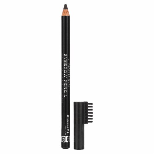 Rimmel Brow This Way Professional 004 Black Brown Eye And Brow Pencil With Brush Perspective: front