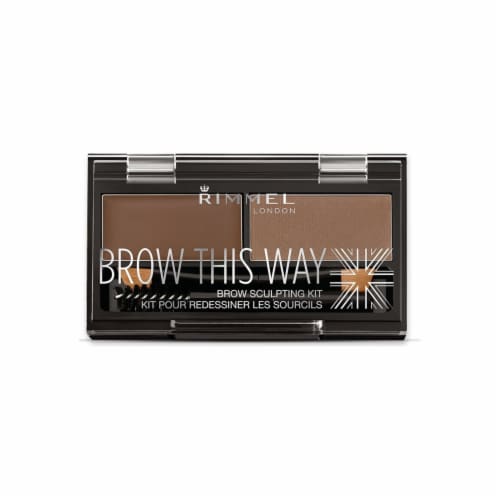 Rimmel London Brow This Way 002 Medium Brown Brow Sculpting Kit Perspective: front