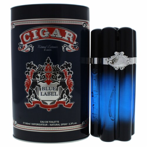 Cigar Blue Label by Remy Latour for Men - 3.3 oz EDT Spray Perspective: front