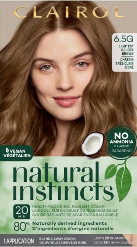 Clairol Natural Instincts 6.5G Lightest Golden Brown Hair Color Perspective: front