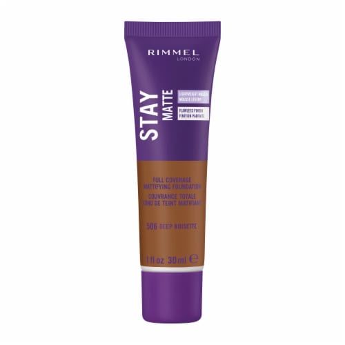 Rimmel Stay Matte Lightweight Mousse 506 Deep Noisette Full Coverage Mattifying Foundation Perspective: front