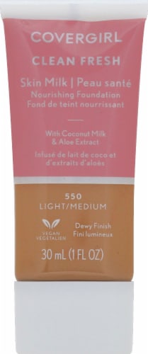 CoverGirl Clean Fresh Skin Milk 550 Light/Medium Nourishing Foundation Perspective: front