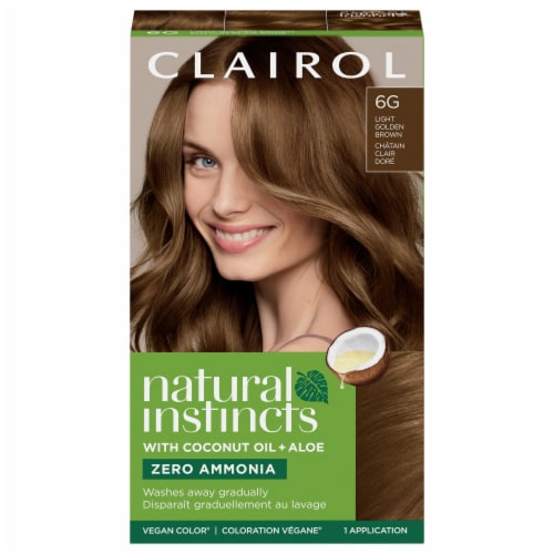 Clairol Natural Instincts 6G Light Gold Brown Hair Dye Kit Perspective: front