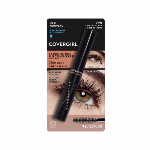 CoverGirl Exhibitionist Uncensored 990 Extreme Black Mascara Perspective: front