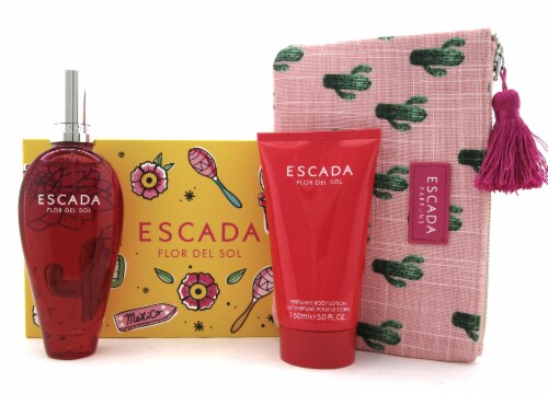 Escada Flor del Sol 3.4 oz EDT Spray + 5.0 oz Body Lotion + Bag. New Women's  Set, 3.4 OZ - Kroger