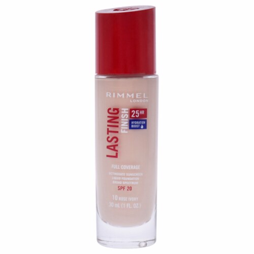 RImmel Lasting Finish 010 Rose Ivory Full Coverage Liquid Foundation Perspective: front