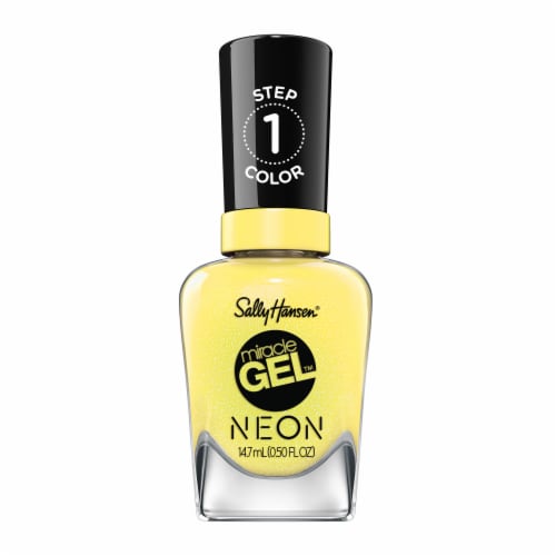 Sally Hansen Miracle Gel Neon Sun-Shine On Step 1 Nail Color Perspective: front
