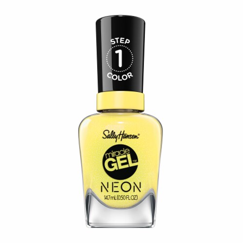 Sally Hansen Miracle Gel Neon Sun-Shine On Step 1 Nail Color Perspective: front