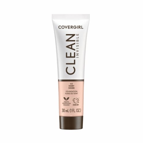 Covergirl Clean Invisible Liquid Foundation 105 Ivory Perspective: front