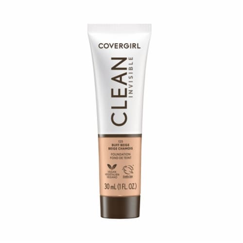 CoverGirl Clean Invisible Liquid Foundation 125 Buff Beige Perspective: front