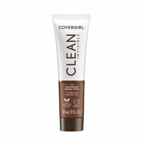 CoverGirl Clean Invisible Deep Bronze 190 Liquid Foundation Perspective: front