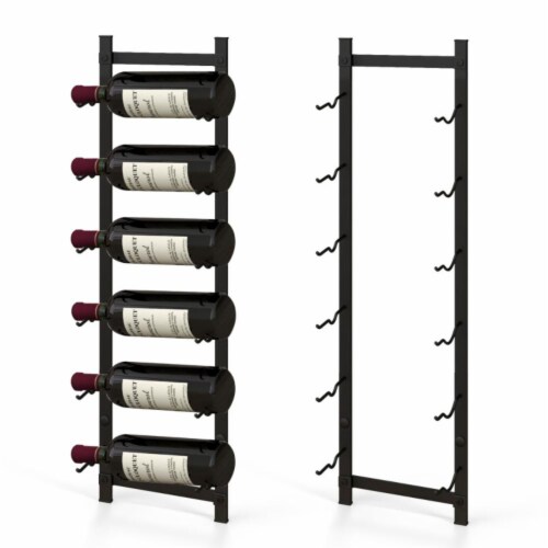 Hivvago Rust proof Wall Mounted Wine Rack for 6 or 9 Bottles-M Perspective: front