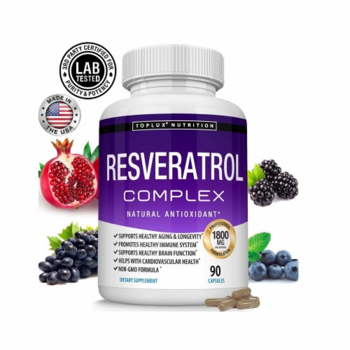 Resveratrol Maximum Strength 90 Capsule Premium Formula AntiAging