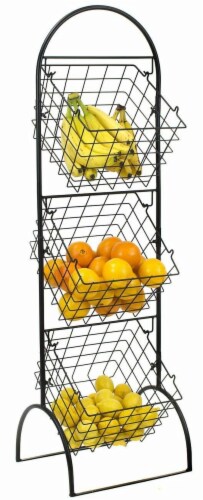 Kitcheniva Fruit And Vegetable Wire Market Basket Stand - Square Perspective: front