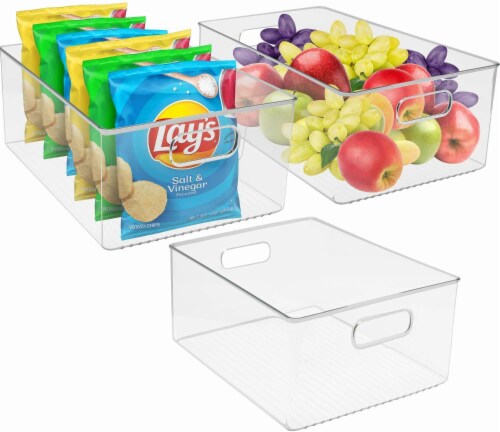 4 Clear Plastic Storage Bins Acrylic Organizers, Pantry Organization and  Storage Clear Organizing Bins, Fridge Freezer Organizer Bins Kitchen