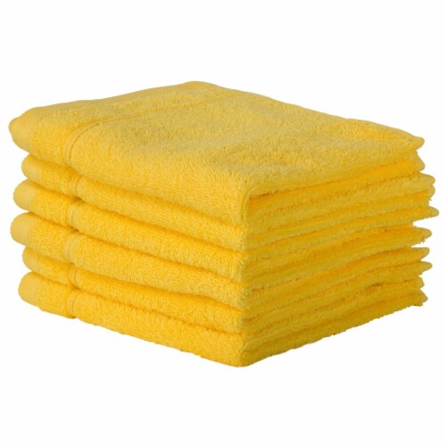 Kitcheniva Ultra Super Soft 100% Cotton Yellow Wash Cloth Towels, 6 Packs,  6 Packs - Fry's Food Stores