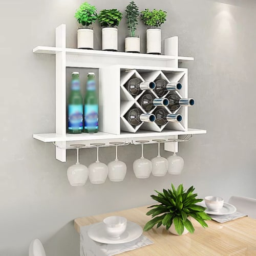 Kitcheniva Wall Mount Wine Rack Storage Glass Cup Holder Organizer, 3 Tier,  1 Holder - Dillons Food Stores