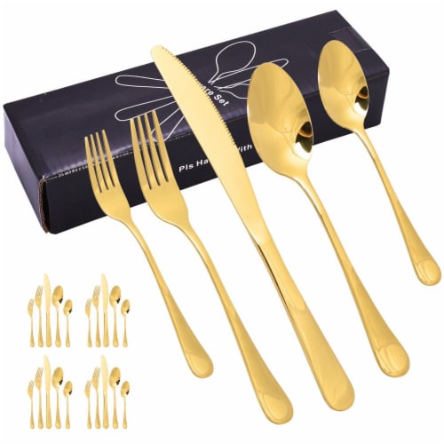 Kitcheniva Silverware Flatware Cutlery Set Of 20 - Gold, 20 Gold