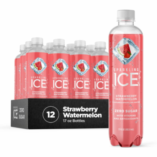 Strawberry Watermelon Sparkling Ice - 12 Pack Perspective: front