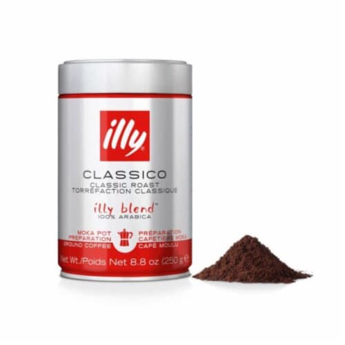 Illy Classico Ground Moka Coffee Medium Roast Perspective: front
